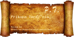 Prikopa Terézia névjegykártya